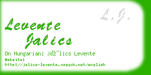 levente jalics business card